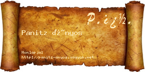 Panitz Ányos névjegykártya